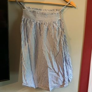 Blue and White Striped Tank